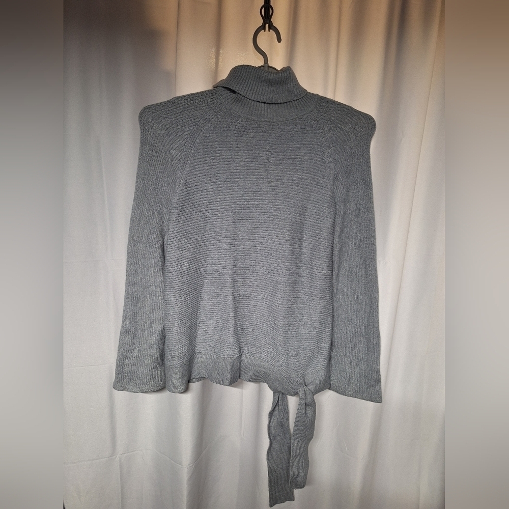 Simply Vera Vera Wang Ribbed Gray Turtleneck Sweater